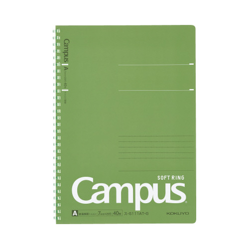 キャンパスソフトリングドット罫４０枚Ｂ５　緑　５冊画像