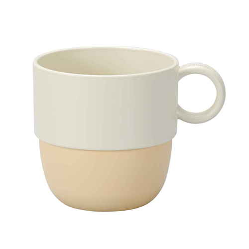 マグカップ 240ml caliner ホワイト×ベージュ画像