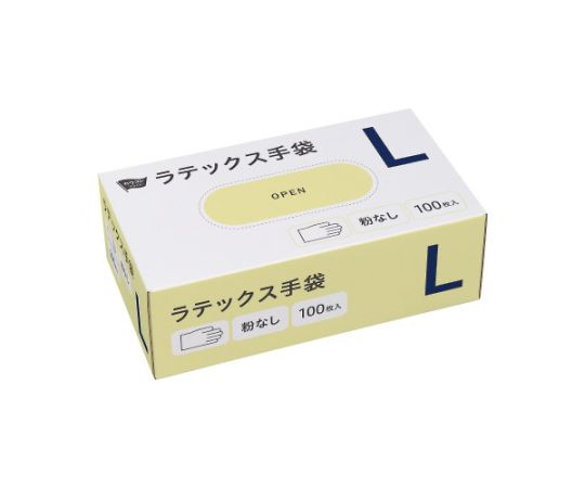 ラテックス手袋 粉無 Lサイズ 100枚