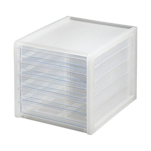 レターケース A4 浅5段 半透明 squ＋ ナチュラ ソーフィス画像