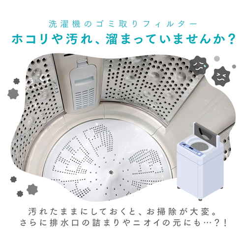 シート型洗濯機ゴミ取りフィルター　縦ガタセンタクキ用　3枚入り 白いシートが3枚、重なりのない状態で並べられている様子