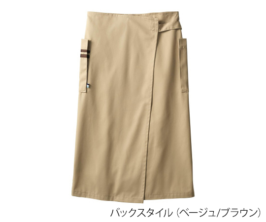 サロンエプロン 兼用 ネイビー/ホワイト フリー ストライプ模様と切り替えデザインが目立つエプロンが見える状態