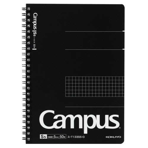 ｷｬﾝﾊﾟｽ ﾂｲﾝﾘﾝｸﾞﾉｰﾄ A5 5mm方眼罫(ｶｯﾄｵﾌ) 50枚 1ｾｯﾄ(5冊)画像