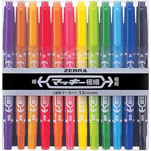 油性マーカー　マッキー極細　１２色セット画像