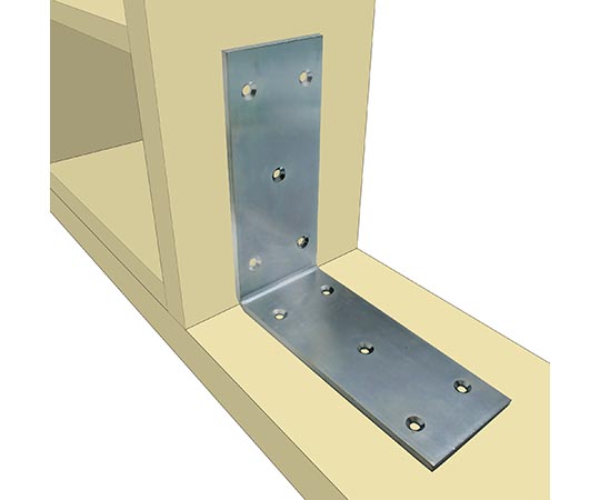巾広アングル　150mm 黒い金属製の製品が横から見える状態、シンプルなデザインで表面は光沢がある。