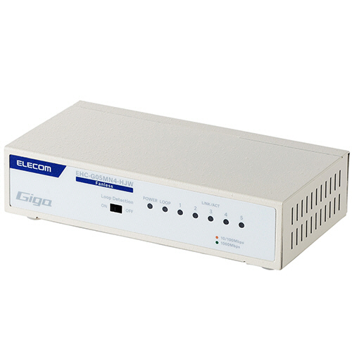 Giga対応5ﾎﾟｰﾄｽｲｯﾁ(金属筐体/電源内蔵) ﾎﾜｲﾄ(ﾏｸﾞﾈｯﾄ付) RoHS 1ｾｯﾄ(3台)画像