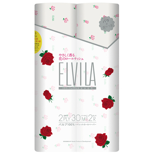 ﾄｲﾚｯﾄﾍﾟｰﾊﾟｰ ｴﾙﾋﾞﾗ｢ﾊﾞﾗ｣ ﾀﾞﾌﾞﾙ 30m 1ﾊﾟｯｸ(12ﾛｰﾙ)画像