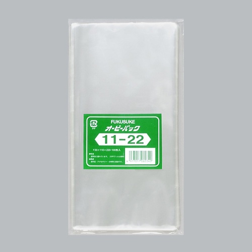 福助工業 テープ無 OPP袋 オーピーパック テープなし 11-22 100枚入画像