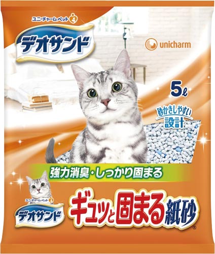 デオサンド　ギュッと固まる紙砂　５Ｌ×６画像