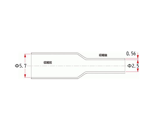 5.7mmx  1m 熱収縮チューブ(透明/10本) 透明な熱収縮チューブが整然と並んでいる様子