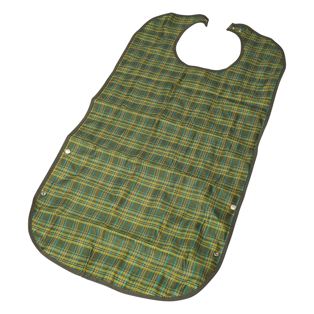 食事用エプロン ソフラピレンチェック2WAYタイプ グリーン画像