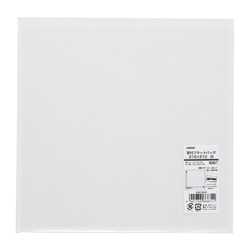 HEIKO 惣菜袋 窓付フラットバッグ 210×210 白 100枚画像