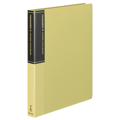 ｸﾘﾔｰﾌﾞｯｸ(ﾀﾌﾈｽ) 替紙式 A4ﾀﾃ 30穴 23ﾎﾟｹｯﾄ付属 背幅33mm 黄 1ｾｯﾄ(10冊)画像