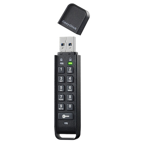 EasyDisk　パスワードボタン付き　セキュリティUSBメモリー　64GB　1個画像
