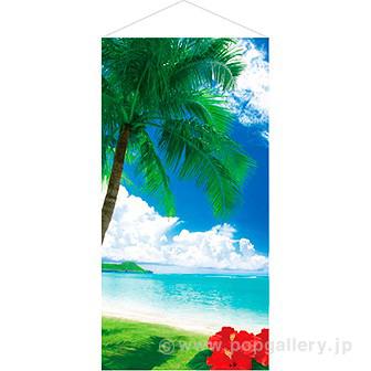 ヤシハイビスカスタペストリー（防炎加工）画像