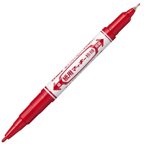 水性ﾏｰｶｰ 紙用ﾏｯｷｰ極細(細+極細) 赤 1本