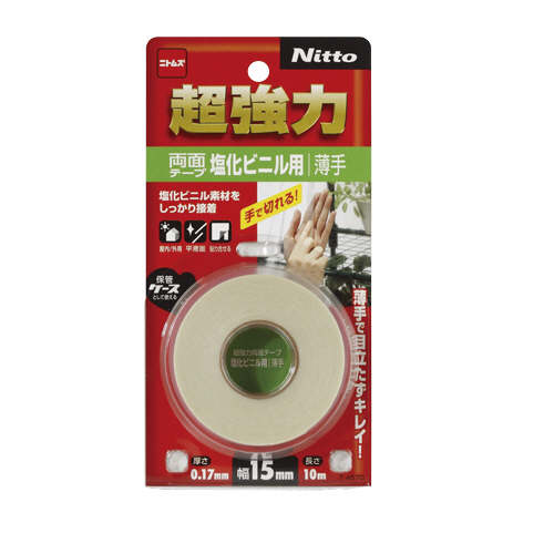 超強力両面ﾃｰﾌﾟ 塩化ﾋﾞﾆﾙ用(薄手) 15mm×10m 1巻画像