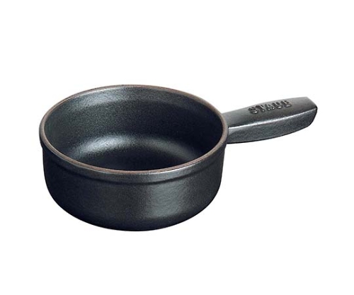 ストウブ アヒージョポット（ミニチーズフォンデュポット）12cm 40509-594 黒画像