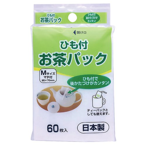 お茶用品 ひも付お茶パックM 60枚入 アートナップ [ケース販売]画像