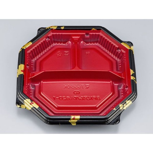 シーピー化成 弁当容器 BFNアルバ八角20-1 輪島内赤 本体 発泡画像