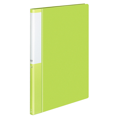 ｸﾘﾔｰﾌﾞｯｸ(POSITY) 固定式 A4ﾀﾃ 20ﾎﾟｹｯﾄ 背幅15mm ﾗｲﾄｸﾞﾘｰﾝ 1ｾｯﾄ(10冊)画像