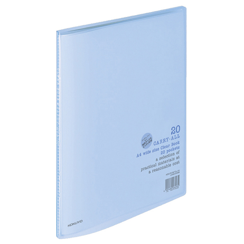 ｸﾘﾔｰﾌﾞｯｸ(ｷｬﾘｰｵｰﾙ) 固定式 A4ﾜｲﾄﾞ 20ﾎﾟｹｯﾄ 背幅11mm 青 1ｾｯﾄ(10冊)画像