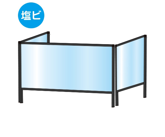 ブラックパーテーションスタンド　三面　450×900mm　（塩ビ仕様）画像
