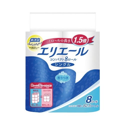 エリエールコンパクトシングル８２．５ｍ　８個入×８画像