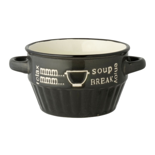 スープカップ 280ml ミニ enjoy 食器 洋食器 マグカップ 陶器 ブラック画像