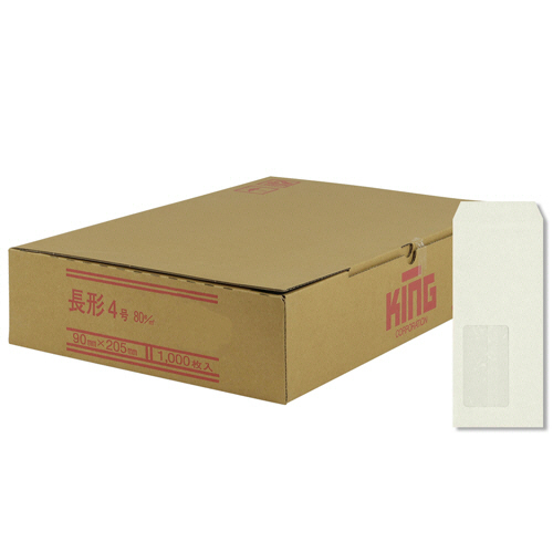 窓明No.13 Hiｿﾌﾄｶﾗｰ 長4 口のり無 80g 〒枠無 ｾﾝﾀｰ貼 ｸﾞﾚｰ 1ｹｰｽ(1000枚)画像