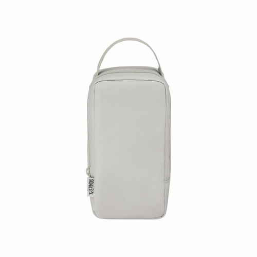 保温弁当箱　真空断熱スープランチセット　グレージュ 商品の上部が開いている状態、具材が見える真空断熱容器の様子。