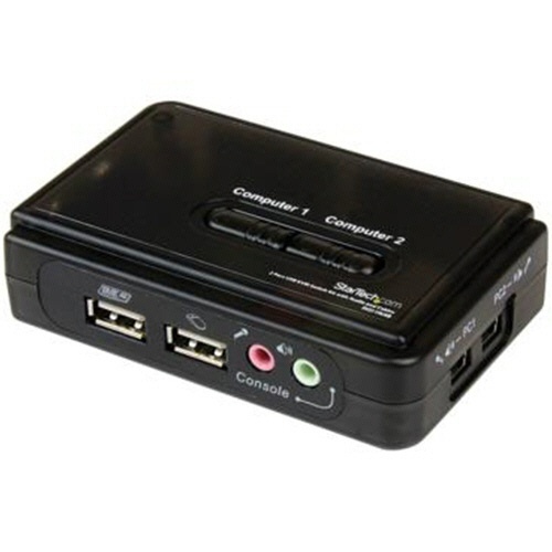 2ポートUSB接続KVMスイッチ　ブラック　1個