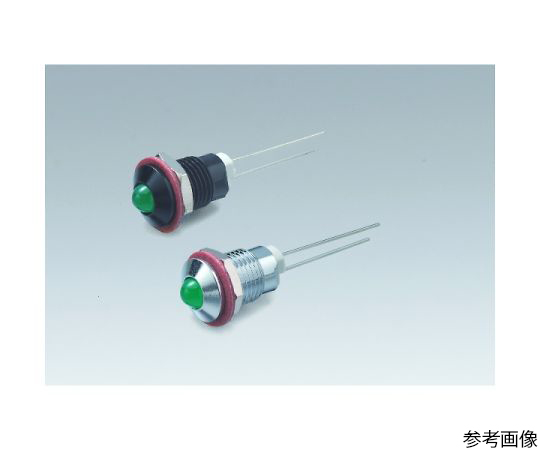 LEDブラケット(凸型、本体色：クローム、取付孔：φ8.1mm、緑)画像
