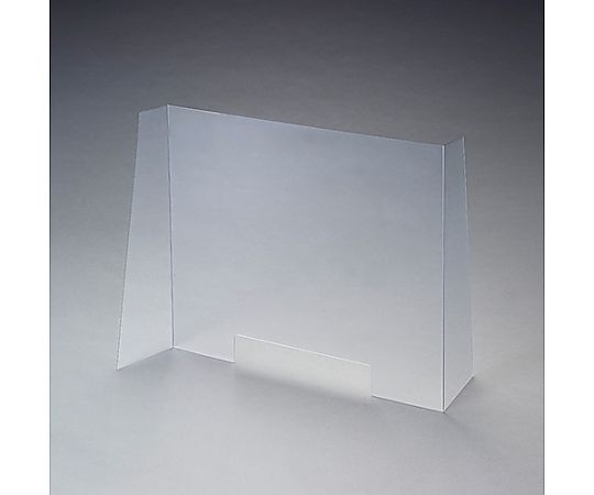650x900mm 飛沫感染防止パーテーション 透明なパーテーションが正面から見える状態、上下に黒いフレーム付き。