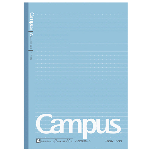 ｷｬﾝﾊﾟｽﾉｰﾄ(ﾄﾞｯﾄ入り罫線･ｶﾗｰ表紙) ｾﾐB5 A罫 30枚 青 1冊画像