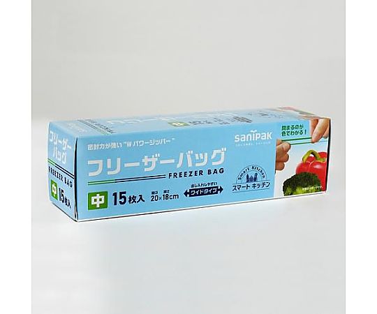 200x180mm 冷凍保存袋(透明/ｼﾞｯﾊﾟｰ付/15枚)画像