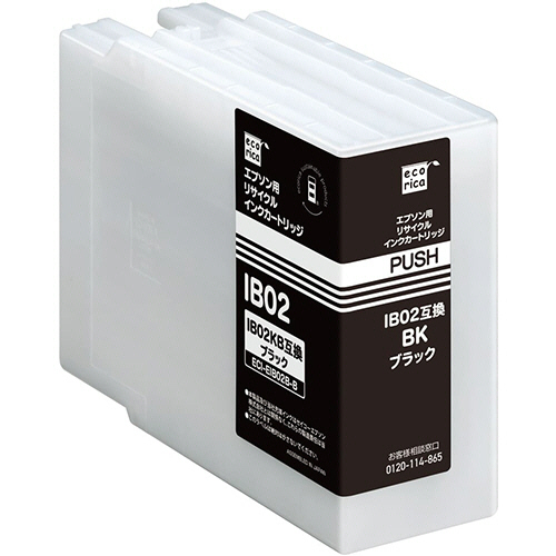 ﾘｻｲｸﾙｲﾝｸｶｰﾄﾘｯｼﾞ ﾌﾞﾗｯｸ(顔料) [ｴﾌﾟｿﾝ:IB02KB互換] 1個画像