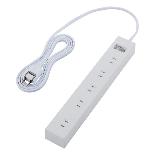 電源タップ　一括スイッチ　２ｍ　１０個口　ホワイト画像