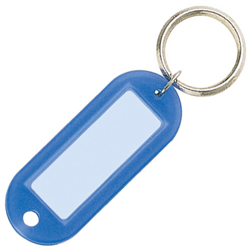 ｷｰﾎﾙﾀﾞｰ型名札 両面表示用･大 青 1ｾｯﾄ(50個)