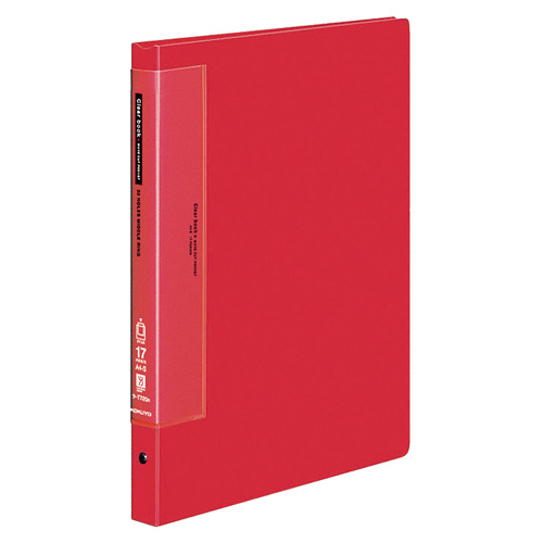 ｸﾘﾔｰﾌﾞｯｸ(ｳｪｰﾌﾞｶｯﾄﾎﾟｹｯﾄ･替紙式)A4ﾀﾃ30穴17ﾎﾟｹｯﾄ付 背幅27mm赤1ｾｯﾄ(10冊)画像