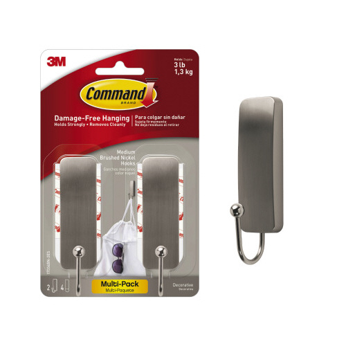 コマンドフックニッケルサテンＭサイズ２個パック×５画像