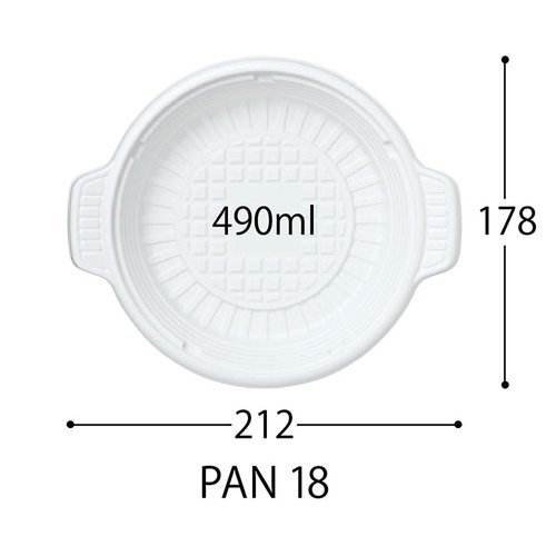 軽食容器 CT 街デリ PAN 18 BK 身 中央化学 黒い軽食容器が中央に置かれ、透明な蓋が被さっている様子