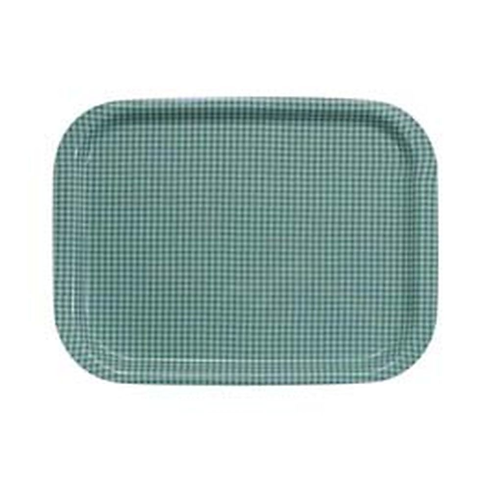 Rトレー取手なし 角(ノンスリップ加工) L チェックグリーン画像