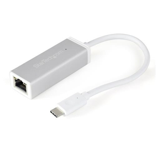USB-C接続ギガビット有線LAN変換アダプタ　USB3.1　TypeCオス-RJ45メス　シルバー　1個