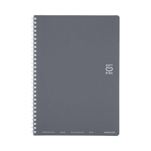 ソフトリングノート（ドット入り罫線）セミＢ５　濃灰画像