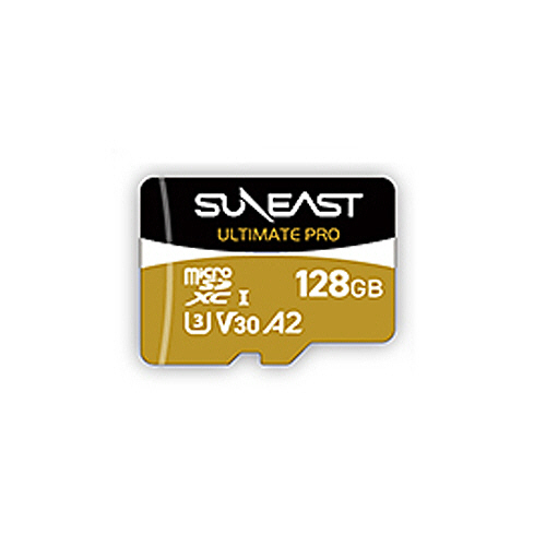 SUNEAST ULTIMATE PRO microSDXC UHS-I ｶｰﾄﾞ 128GB V30 ｺﾞｰﾙﾄﾞ 1枚画像
