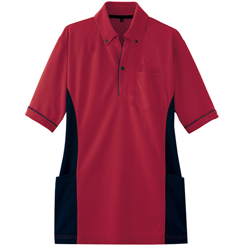 ｻｲﾄﾞﾎﾟｹｯﾄ半袖ﾎﾟﾛｼｬﾂ(男女兼用) ﾀﾞﾝﾎﾞｰﾙﾆｯﾄ ﾜｲﾝ 5Lｻｲｽﾞ 1着画像