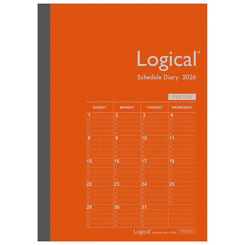 ﾛｼﾞｶﾙﾀﾞｲｱﾘｰ 月間ﾉｰﾄﾀｲﾌﾟB 2026年版 A5 ｵﾚﾝｼﾞ 1冊画像