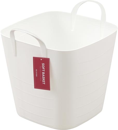 ソフトバスケット　スクエアＭ　ホワイト画像