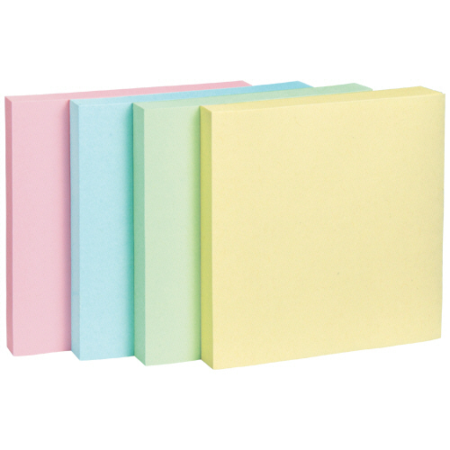 ふせん 75×75mm 4色混色 1ﾊﾟｯｸ(10冊)